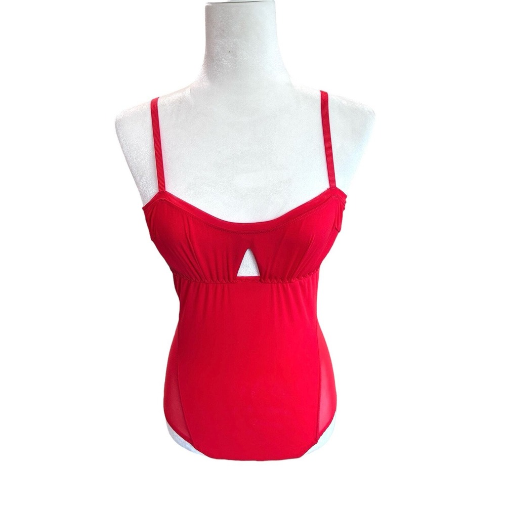 Free People We Are HAH Babydoll Bodysuit Small Under The Wire Orange Red NWT